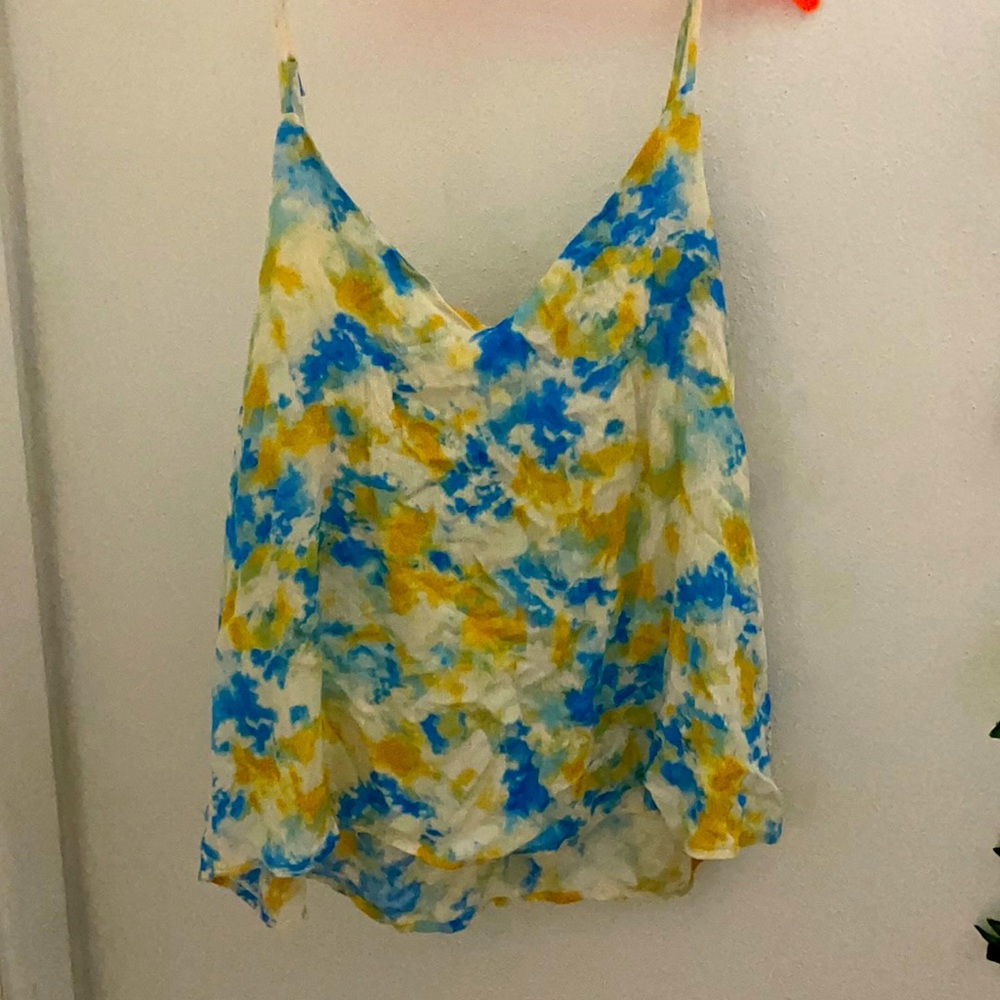 Blue yellow and blue tank top